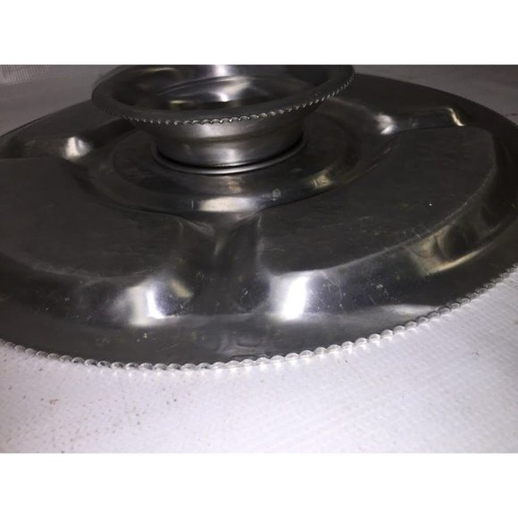 Silver serving tray that spins- many details etched in each segment - very nice - Picture 5 of 7